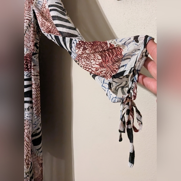 Luxxel Romper Semi-Sheer, Multi Color Print Skirt, Size Medium, Worn Once - Picture 6 of 12